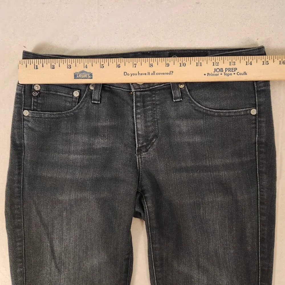 AG Adriano Goldschmied Jeans The Stevie Slim Straight Leg Jean Black 27R 30x30‎